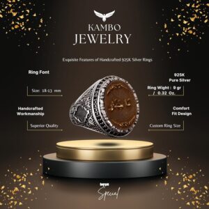 İslami Erkek Yüzük, Simgelik Yüzük, 925 Ayar Katı Gümüş Erkek Yüzüğü - Görsel 2