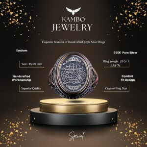 925 Ayar Gümüş Erkek Yüzük, İslami Yüzük, Kılıç Yüzüğü Erkekler İçin, Erkek Yüzüğü, İfade Yüzüğü - Görsel 2