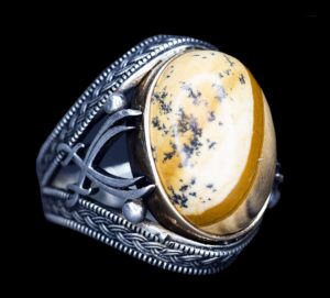 El Yapımı Sterlin Gümüş Erkek Yüzük | Doğal Resim Jasper Taşı | Topraklama ve Stabilite Tasarımı - Görsel 4