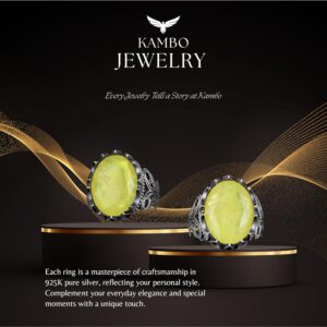 925 Ayar Gümüş Erkek Yüzük - Farklı Üretilmiş Taş Seçenekleriyle Mevcut (Sarı Paraiba Üretilmiş Taş) - Görsel 7