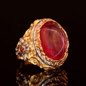 Gerçek Doğal Star Ruby Taş Yüzük, El Yapımı Yüzük, 925 Ayar Gümüş Yüzük - Görsel 4