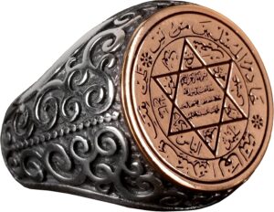 David Yıldızı Yüzüğü, Süleyman Yüzüğü, Şık Yüzük, 925 Ayar Gümüş Erkek Yüzüğü (Özelleştirilebilir) - Görsel 1