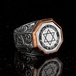 El Yapımı Solomon Mührü Gümüş Yüzük, Davut Yıldızı Yüzüğü, 925 Ayar Gümüş Yüzük, Solomon Mührü Yüzüğü - Görsel 4