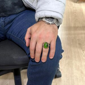 Peridot Yapay Taş Yüzük, Sailor Anchor Gümüş Yüzük, 925K Sterlin Gümüş Yapay Taş Yüzükler - Çeşitli & Farklı Koleksiyon - Görsel 3