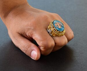 Erkek Gümüş İki Başlı Kartal Yüzük - Arnavut Kartalı Tasarımı, Altın Kaplama - Görsel 7