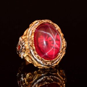 Gerçek Doğal Star Ruby Taş Yüzük, El Yapımı Yüzük, 925 Ayar Gümüş Yüzük - Görsel 5