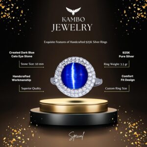 Lacivert Göztaşı Gümüş Yüzük - Kadınlar için Sterlin Gümüş Yüzük (Lacivert Göztaşı) - Görsel 2