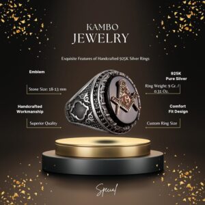 Mason Yüzüğü, 925 Ayar Gümüş Yüzük, Şık Yüzük, El Yapımı Yüzük, Onun İçin Hediye - Görsel 2