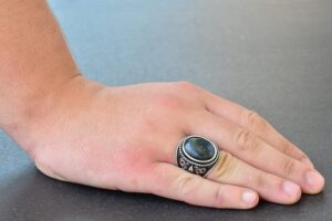 925 Ayar Gümüş Yüzükler - Doğal Agat Taşı (Moss Agate) - Görsel 6