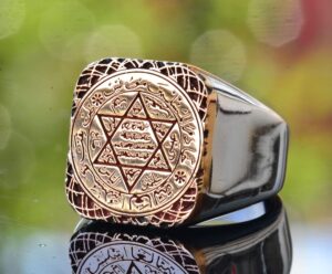Davut Yıldızı Erkek Yüzüğü, 925 Ayar Gümüş Yüzük, Erkek El Yapımı Takı - Görsel 3