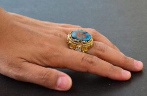 Erkek Gümüş İki Başlı Kartal Yüzük - Arnavut Kartalı Tasarımı, Altın Kaplama - Görsel 6