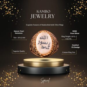 925 Ayar Gümüş Yüzük - Sembol Yüzükler - Erkek Yüzükleri (Hat Sanatı) - Görsel 2