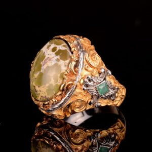 925 Ayar Gümüş Erkek Yüzük Doğal Arizona Turkuaz Taşı ile - Cesur ve Şık Tasarım, Günlük Kullanım ve Özel Günler İçin İdeal (Tarz-3) - Görsel 4