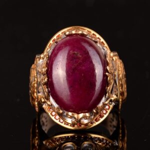 Gerçek Doğal Yakut Taşlı Yüzük, Kral Yüzüğü, 925 Ayar Gümüş Yüzük - Görsel 3