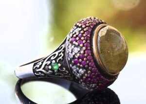 Doğal Yıldız Kedi Gözü Taşı Gümüş Unisex Sultan Yüzük - Kraliyet ve Gizemli - Görsel 4