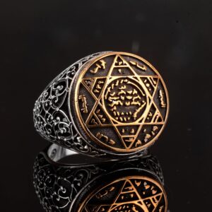 Süleyman Mührü Yüzüğü, Vintage Yüzük, 925 Ayar Gümüş Yüzük Erkekler İçin - Görsel 4