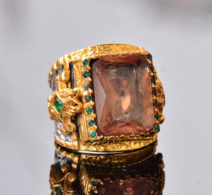 Sultanit Taşlı El Yapımı Yüzük, Altın Kaplama Sterlin Gümüş Erkek Yüzüğü - Dönüşüm ve Gizem Sembolü - Görsel 3