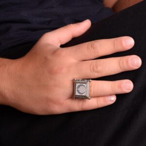 Ayatul Kursi Gümüş Erkek Yüzük, İslami Yüzük, Erkekler İçin Dini Hediye - Görsel 3