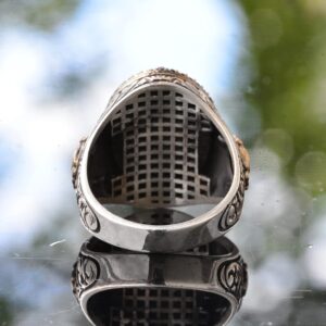 Gerçek Doğal Arizona Turkuaz Taşı Yüzük - 925 Ayar Saf Gümüş Doğal Arizona Turkuaz Taşı Erkek Yüzüğü - Görsel 5