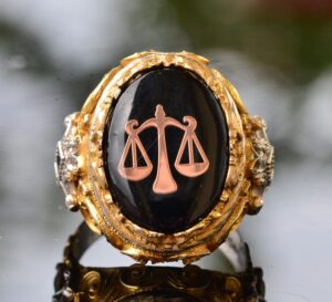 Erkeklerin Gümüş Yüzüğü - Altın Kaplama Yüzük - Sembol Yüzük (Denge) - Görsel 5