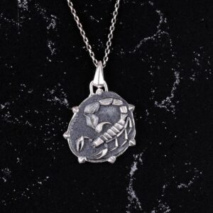 925 Ayar Gümüş Tasarım Kolye Ucu - Burç Kolyesi - El Yapımı Kolye (Akrep) - Görsel 4