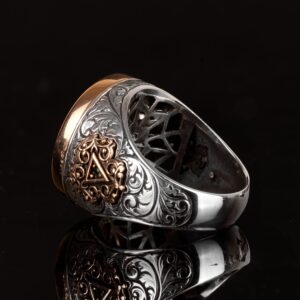 Davud Yıldızı Yüzüğü, Tılsım Yüzüğü, 925K Gümüş Erkek Yüzüğü - Görsel 7