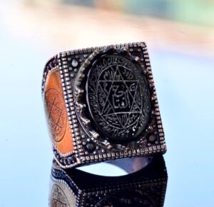 Doğal Oniks Taşlı El Yapımı Yüzük, Gümüş Erkek Yüzüğü - Güç ve Koruma Sembolü (Oniks) - Görsel 3