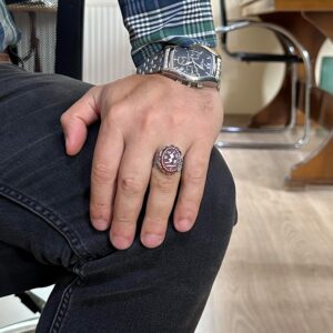 Dogal Akik Taşlı, Gümüş Yüzük, İslami Yüzük, Müslüman Yüzük - Görsel 3