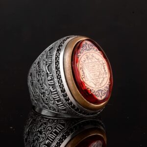 David Yıldızı Yüzüğü,, 925 Ayar Gümüş Erkek Yüzüğü, Süleyman Yüzüğü - Görsel 3