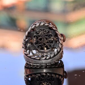 925 Ayar Gümüş Erkek Yüzük - Yapay Oniks Taşı - Yılan Tasarımı - İmza Yüzüğü (Lusifer) - Görsel 8