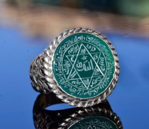 İslami Yüzük, Dini Yüzük, Süleyman Mührü Yüzüğü, Gümüş Yüzük - Görsel 3