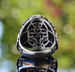 Çift Başlı Kartal Erkek Yüzüğü, Hayvan Yüzüğü, 925 Ayar Gümüş Yüzük - Görsel 5