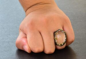 Gerçek Kristal Yüzük, Orta Doğu Desenli Ayar Gümüş Erkek Yüzüğü - Görsel 6