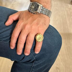 Erkekler için Sterlin Gümüş Davut Yıldızı Yüzük - Süleyman Mührü Tasarımı, Altın Kaplama Yüzük - Görsel 6