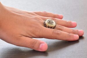 Erkekler için Gümüş İki Başlı Kartal Yüzüğü - İnci ile Ayrıntılı Tasarım - Görsel 6