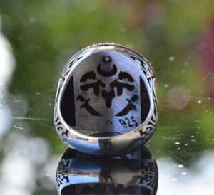 İslami Felak Surah Yüzüğü, Gümüş Yüzük, 925 Ayar Gümüş Erkek Yüzüğü, Büyük Yüzük - Görsel 8