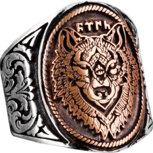 925 Ayar Gümüş Kurt Yüzüğü - Dayanıklı Tasarım ve Ayrıntılı Kurt Baş Detayı