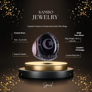 925 Ayar Gümüş El Yapımı Erkek Yüzük - Davud Yıldızı Yüzüğü (Yıldız ve Hilal) - Görsel 2