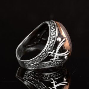 Gerçek Hematit Taş Yüzük, Kılıç Yüzüğü, İslami Gümüş Erkek Yüzüğü, 925 Ayar Gümüş Yüzük - Görsel 7