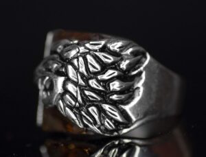 Erkekler için 925 Ayar Gümüş Aslan Yüzük - Yaratılmış Sitrin Taşı ile - Cesur ve İhtişamlı Tasarım - Görsel 3