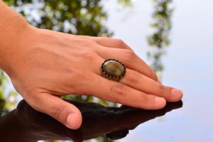 Yeşil Doğal Jasper Taşlı Yüzük Erkekler için, Gümüş Yeşil Jasper Yüzük, 925 Ayar Gümüş Erkek Yüzüğü, Büyük Yüzük - Görsel 6