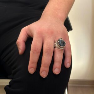 925 Ayar Gümüş El Yapımı Erkek Yüzük - Çeşitli Doğal Taşlarla Mevcut (Pietersite) - Görsel 3