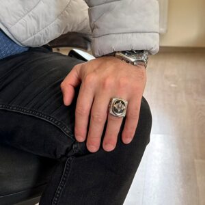 Hayvan Yüzük - Aslan Erkek Yüzüğü - 925 Ayar Gümüş Yüzük Erkekler İçin - Görsel 3