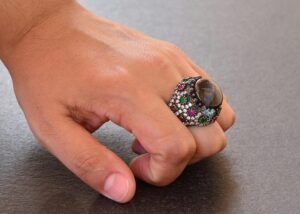 Doğal Yıldız Safir Taşlı Gümüş Erkek Yüzük, Sultan Yüzük - Görsel 7