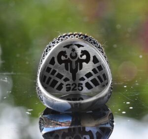 Arap Hat Sanatı, Tevhid Yüzüğü, İslami Erkek Yüzüğü, Dinî Yüzük, 925 Ayar Gümüş Yüzük - Görsel 7