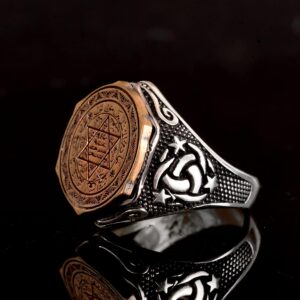 İslami Süleyman Tılsım Yüzüğü, Gümüş Tılsım Yüzüğü, 925 Ayar Gümüş Erkek Yüzüğü, Büyük Yüzük - Görsel 4
