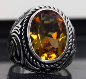 El Yapımı Sultanite Taş Yüzük, 925 Ayar Gümüş Erkek Yüzüğü - Dönüştürücü Zarafet - Görsel 3