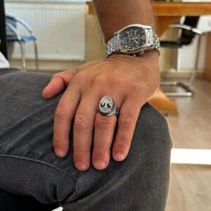 Ağaç Hayatı Tasarımlı El Yapımı Vintage Tarzı Gümüş Yüzük - Görsel 3