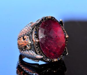 Gerçek Yakut Doğal Taş Yüzük, 16.80 Karat, Pençe Yüzük - Görsel 3