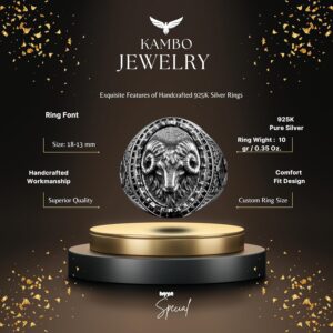 925 Ayar Gümüş Erkek Koç Yüzüğü - Cesur ve Görkemli Tasarım, Günlük Kullanım ve Özel Günler İçin İdeal - Görsel 2